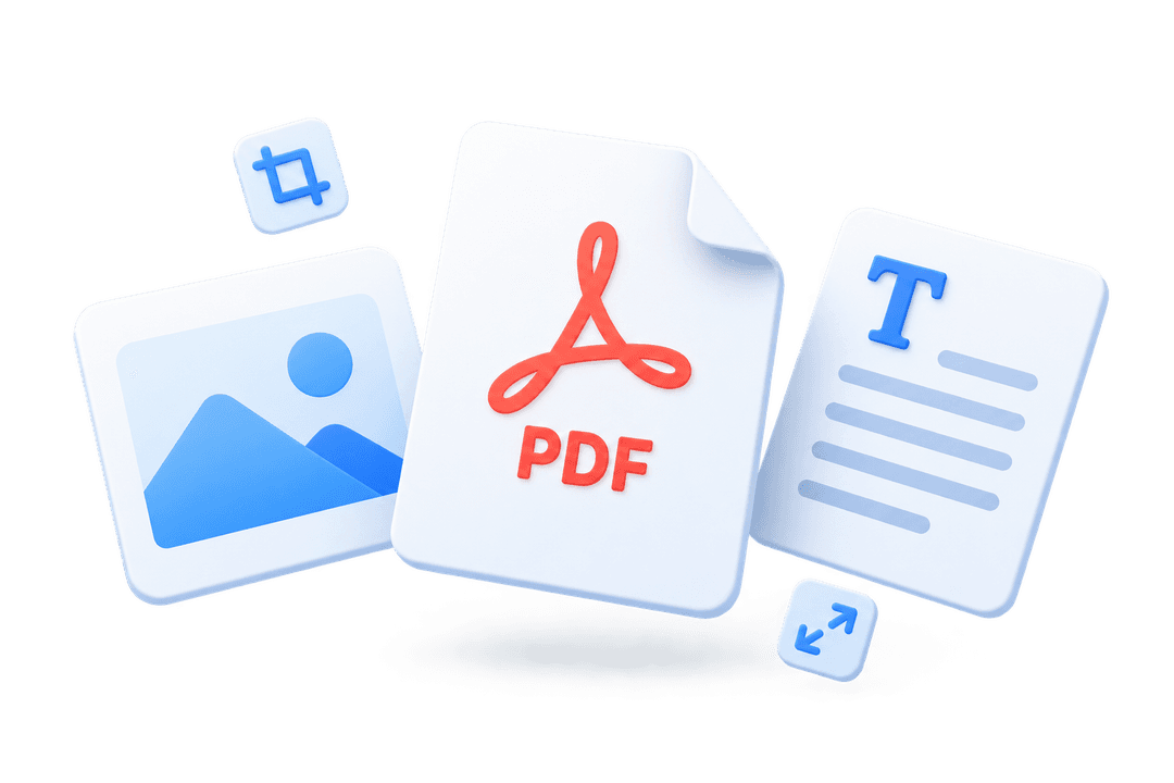 Illustration of image, PDF and text documents